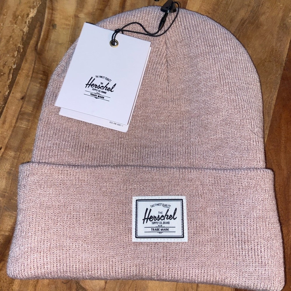 Heathered pink Herschel beanie, OS fits most